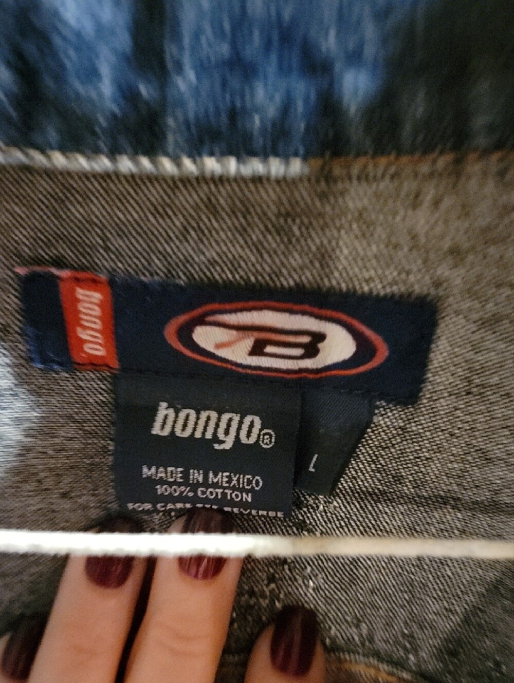 Y2k BONGO Blue Denim Jacket with Stud Detailing - Picture 3 of 4